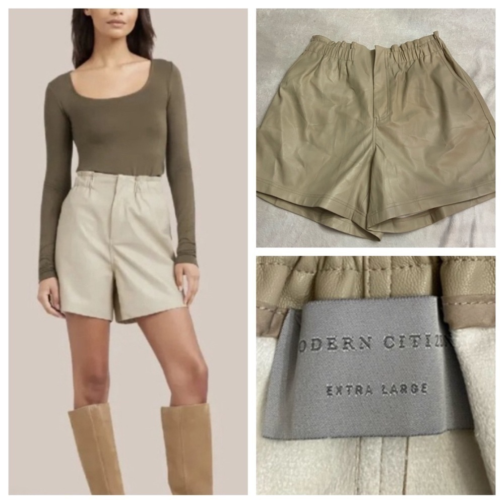 New! Modern Citizen vegan leather paperbag shorts nwot 28442